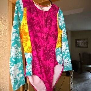 Floral Long Sleeve One Piece Swimsuit/Rashguard